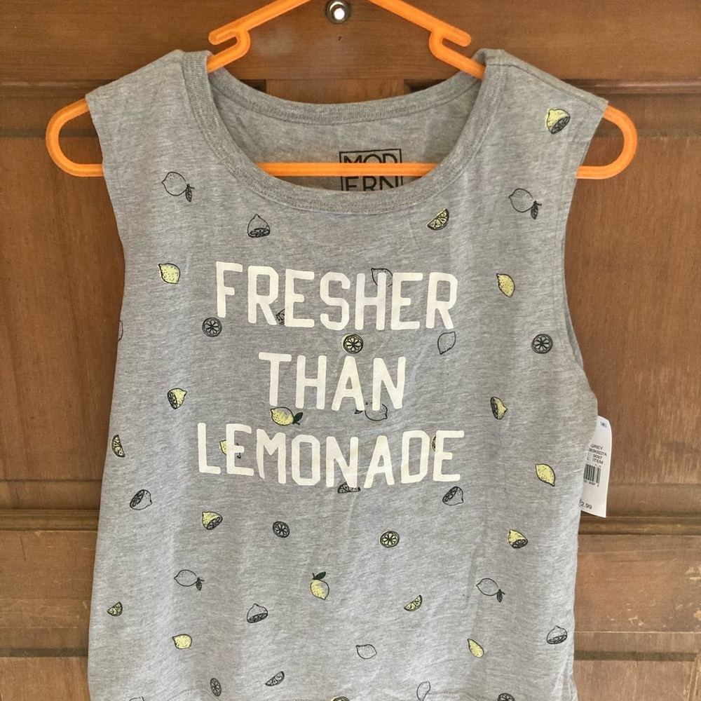 Modern Lux Gray Tank Top with Lemonade Print